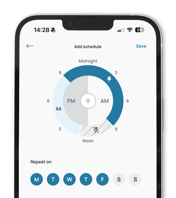 screen shot off FLo mobile APP in usage